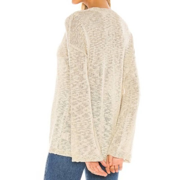 Majorelle Oatmeal Sandra Lurex Knit Front Tie Lightweight Sweater Cardigan - Picture 3 of 9